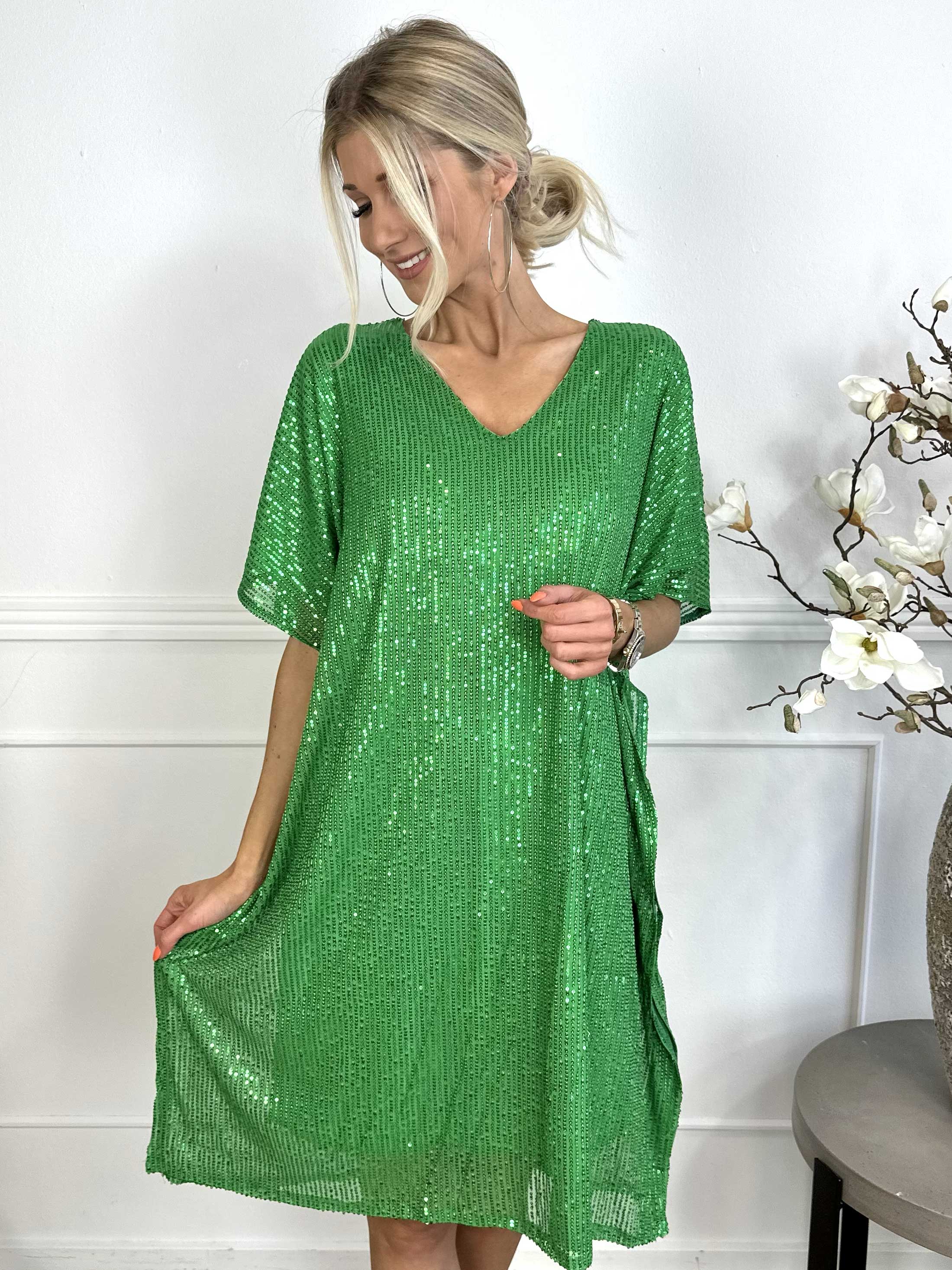 Azmina - Tunikakjole i løs pasform med pailletter